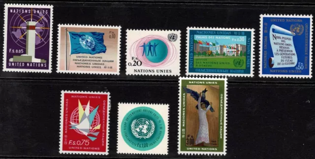 United Nations Geneva 1969 Complete Year Set Of Eight Stamps - MUH 2