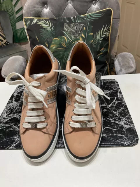 NEW MODA IN Pelle Alfina Pink Metallic Studded Logo Trainers Size UK 6 EU 39 34.99 PicClick UK