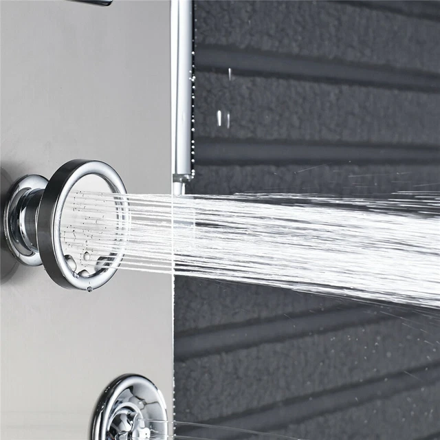 LED Panel de Ducha Cabezal de Ducha de Acero inoxidable 6 Funciones Set de Ducha 10