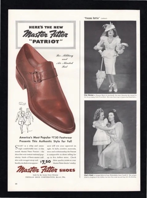 1940 Master Fitter Shoe Patriot Feet Calfskin Swagger Strap Buckle Life Print Ad