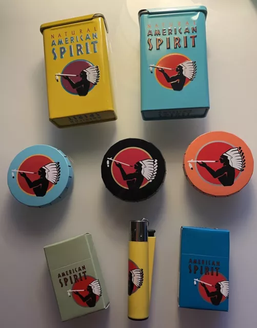 American Spirit, NEU, 3 Aschenbecher, 2 Zigarettendose, 2 Streichhölzer, 1 x Feu