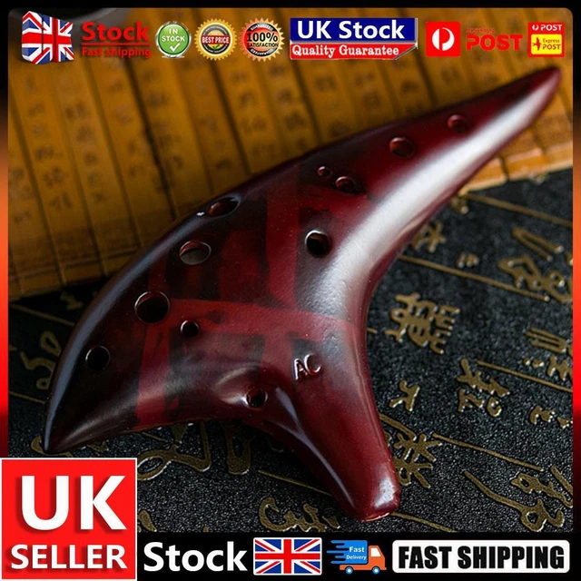 12 Hole Smokey Fired Alto C Tone Ocarinas with Protective Bag (Light Brown) UK