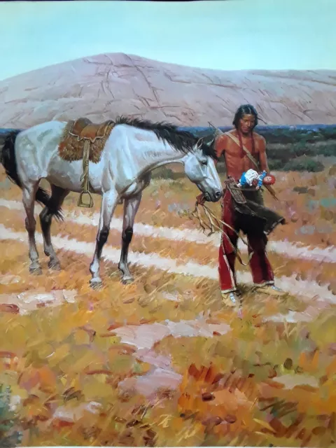 Tom Lovell "THE LOST DOLL" Native American,Western Art Print 9x9.5