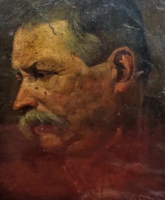 Portrait De Gentilhomme. Simon Gomez (?). Huile Sur Papier. Espagne. Xixème