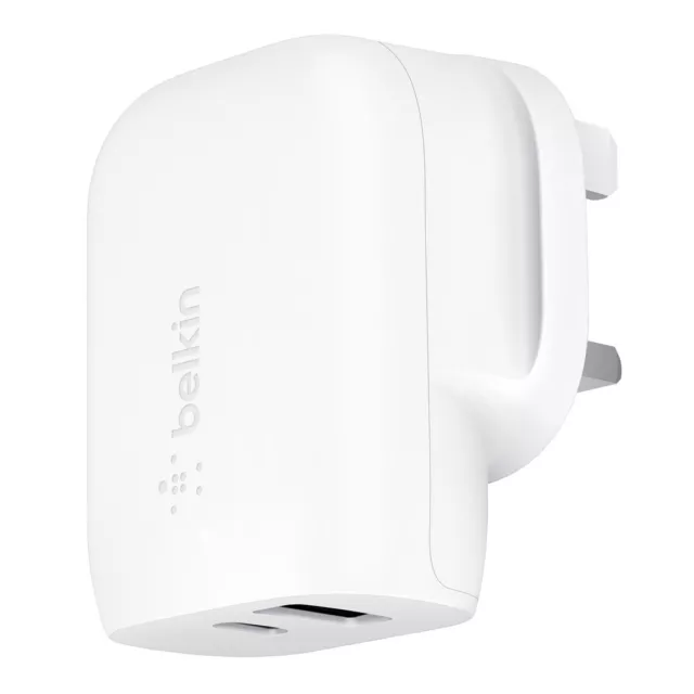 Belkin BOOST↑Charge Pro USB-C + USB-A Fast Dual Wall Charger Plug Adapter 32W