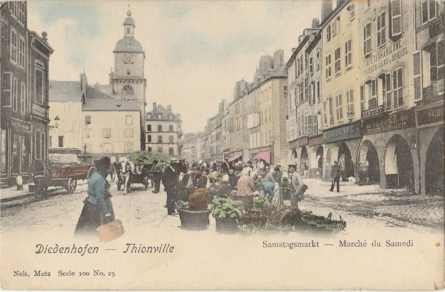 Postcard Diedenhofen Samstagsmarkt Thionville France Undivided Unposted