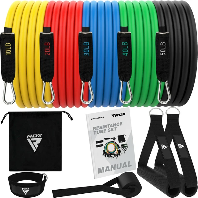 Resistance Bands by RDX, Fitness Tubes, Home Gym Workout, Exercise Training