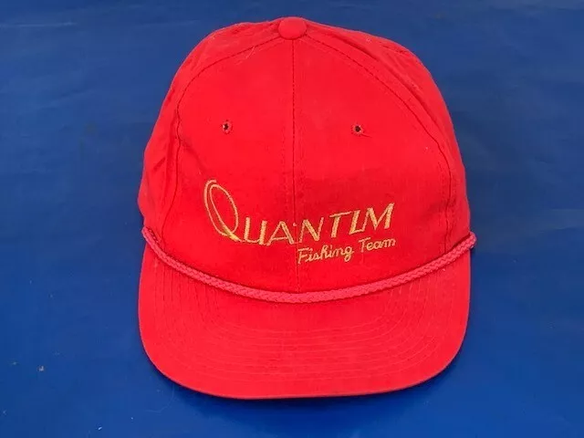 Vintage Quantum Fishing Team Fishing Reels Red Snapback Hat Trucker Hat