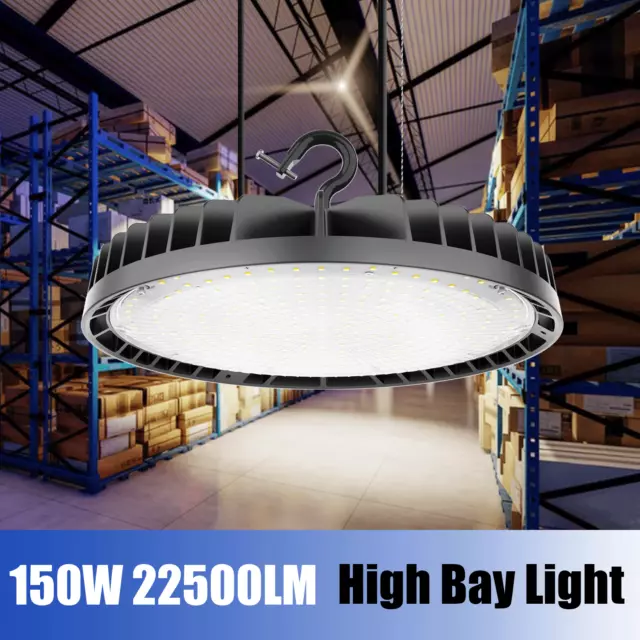 UFO LED High Bay Light 150W Shop Lights Warehouse Gym Industrial Lamp Dimmable