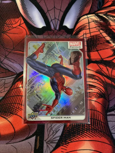 2023 Upper Deck Marvel Platinum #61 Spider-man Red Rainbow Parallel Card