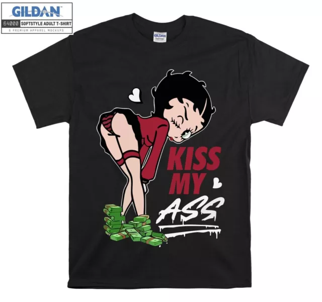 Kiss My Ass Betty Boop Cartoon T-shirt Gift Men Women Unisex S-5XL P442