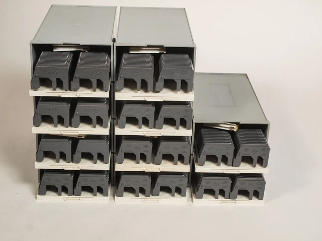 Diamagazine, 10 Kästen für je 2x36 Dias, DIN Norm, gebraucht, Original Leica (O)