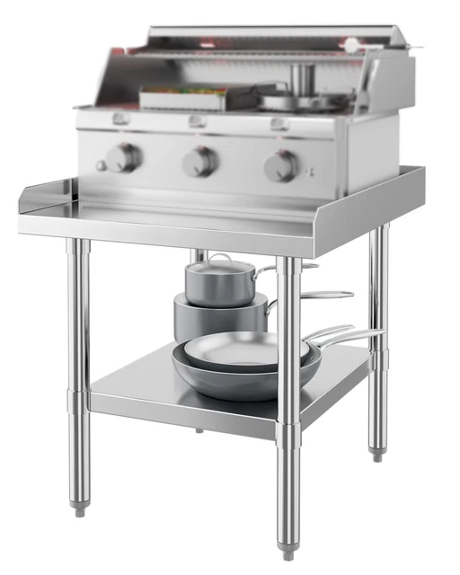 Stainless Steel Kitchen Prep Table Under Shelf Commercial Food Prep Worktable