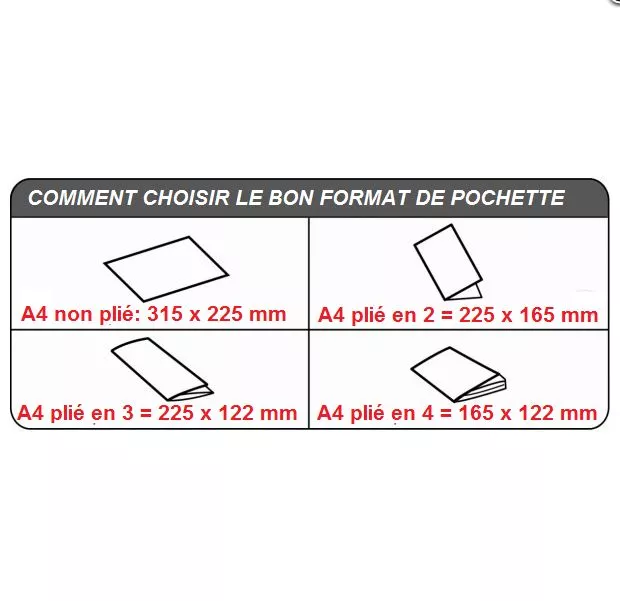 Pochette porte document A5 : A4 plié en 2 adhésive de 10 a 1000 ex 2