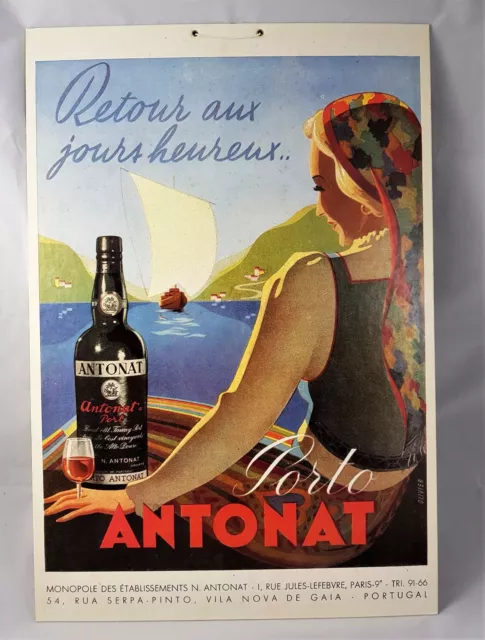 PLV CARTON AFFICHE PUBLICITAIRE PORTO ANTONAT 55 cm x 39 cm