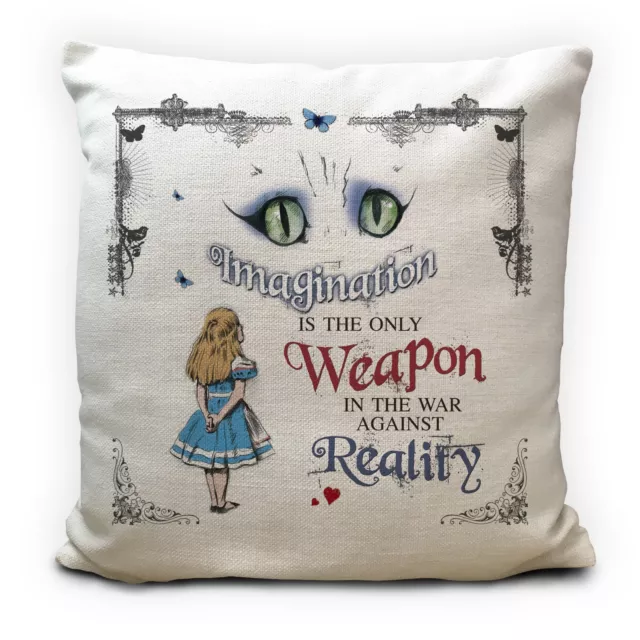 ALICE IN WONDERLAND Cushion Cover Cheshire Cat Imagination Vintage Gift 16 inch