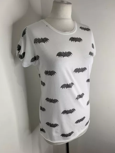 Zoe Karssen bat graphic tee XS VGC cotton blend jersey tshirt top halloween