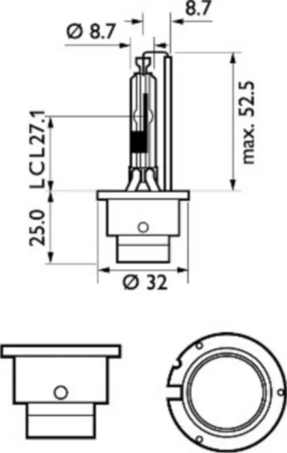 AMPOULE PHILIPS GERMANY D2R 35W 85126 + 03V DOT au XENON P32d-3 LAMPE E1 en 12V 2