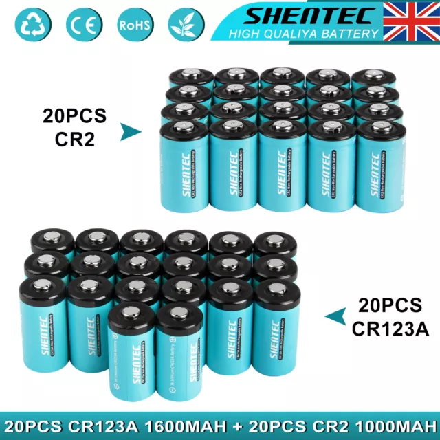 20× 3V Lithium Photo Battery CR123A CR17345 1600mAh CR2 CR17355 1000mAh Camera
