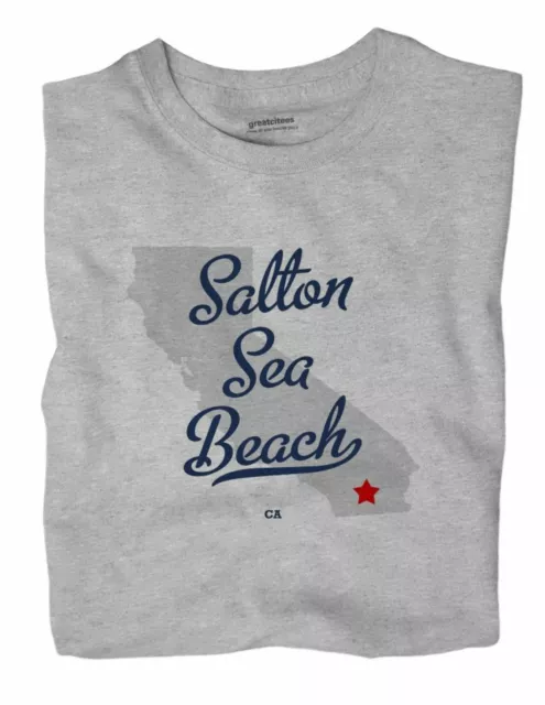 Salton Sea Beach California CA Calif T-Shirt MAP