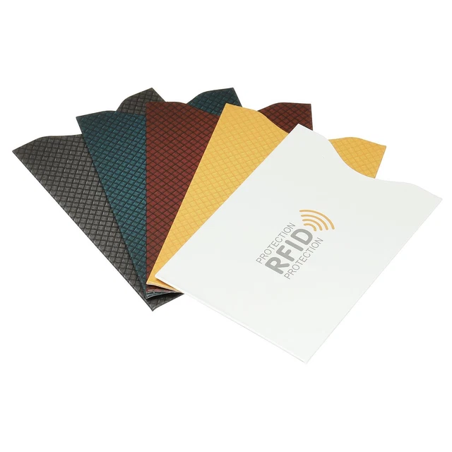 RFID Blocking Horizontal Credit Card Sleeves Protector NFC Holder 5 Colors 20Pcs