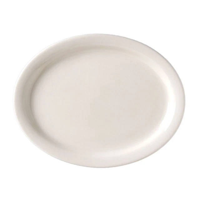 Vertex VNR-14 Vista 13.25" White Narrow Rim Platter - 12 / CS