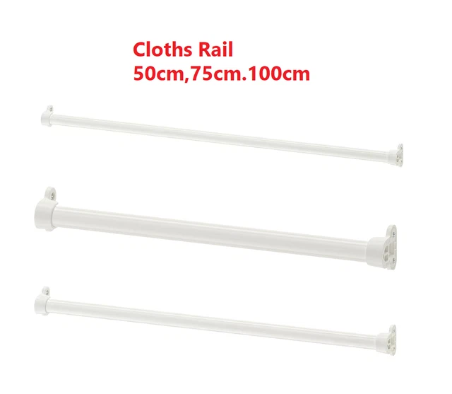 IKEA WARDROBE CLOTH Rails Komplement Hangers Organizers White 50 75 100