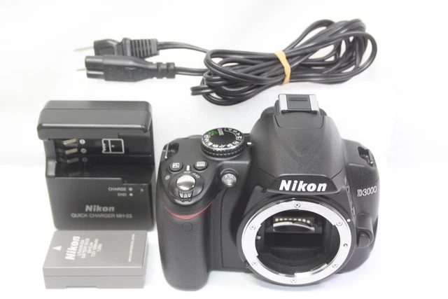 AS IS Nikon D3000 10.2MP Digital SLR Camera Body Only Black Made In Japan