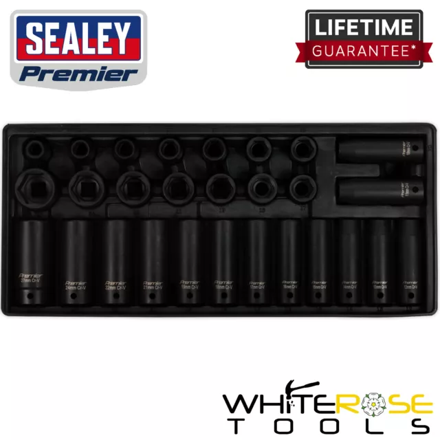 Sealey Premier Tool Tray with Impact Socket Set 28pc 1/2"Sq Drive - Metric