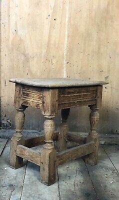 English 19th Century Oak Joint stool 2