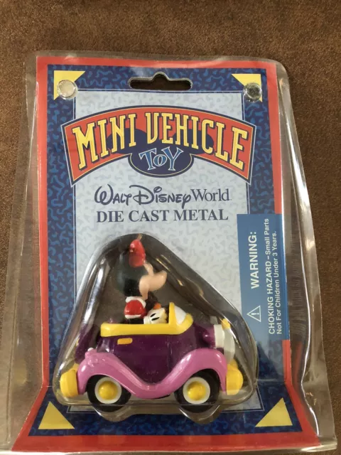 Vintage Disney Die Cast Metal Mickey & Mini Vehicle Set 2