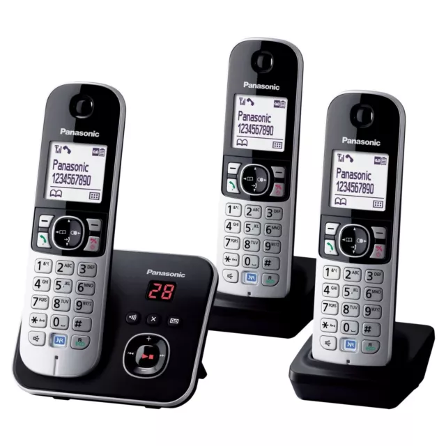 PANASONIC KX-TG 6823 Cordless Phone, Trio Handset with Answer Machine  £79.99 - PicClick UK