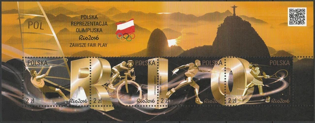 Poland 2016 - Polish Olympic Team Rio 2016 - Fi bl 292 MNH**