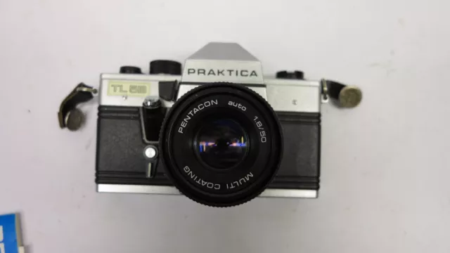 Vintage PRAKTICA TL 5B SLR Film Camera with Pentacon Auto 1.8/50 Lens