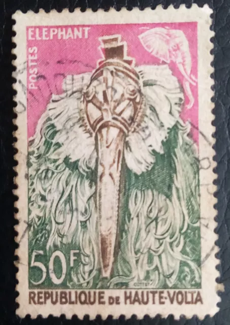 Lot de 2 Timbres Oblitérés de la Haute Volta. Masques Zoomorphes 1961