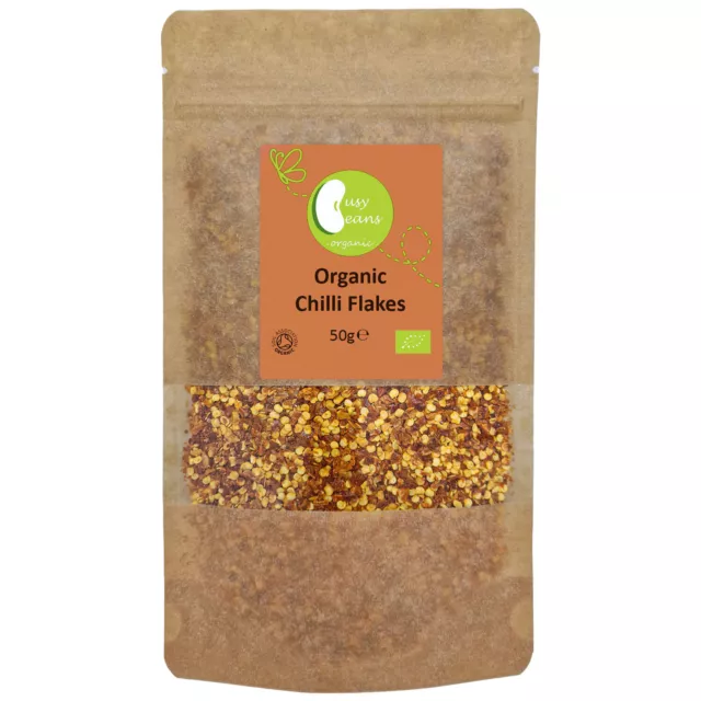 Organic Chilli Flakes -Certified Organic- by Busy Beans Organic (50g)