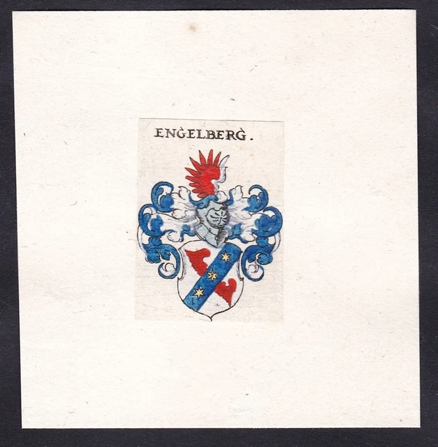 Engelberg Escudo Abrigo De Arms Heráldica Grabado 17. Jh