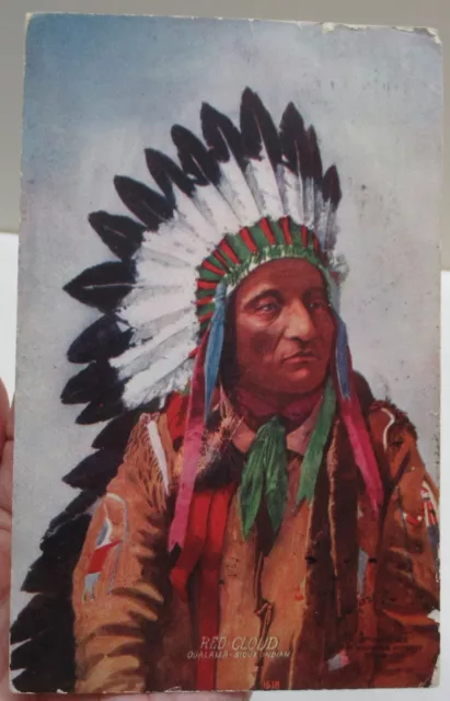 RED CLOUD - OGALALLAH SIOUX INDIAN - 1909 posted POST CARD - POSTCARD - #3252