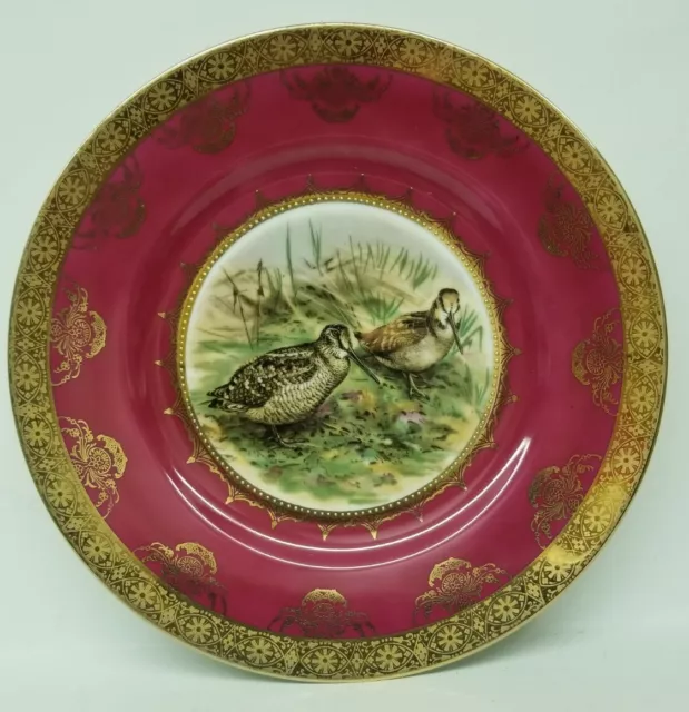 Stw Bavaria Germany Bareuther Waldsassen Game Bird 'Woodcock' 10 1/2" Plate #1