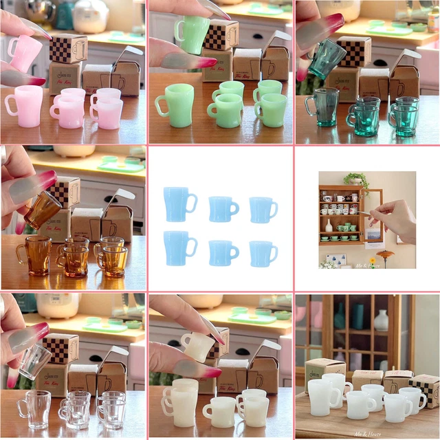 6PC 1/6 Scale Dolls House Miniatures Lot Mini Water Mug Cup Kitchen Accessories