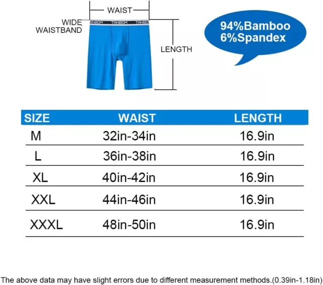 Men's Bamboo Refreshing Long Leg Boxer Briefs Open Fly Big And Tall Underwear 3
