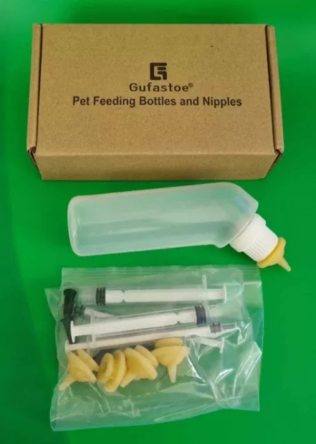 Gufastoe Pet Feeding Silicone Nipple with A Bottle #B8