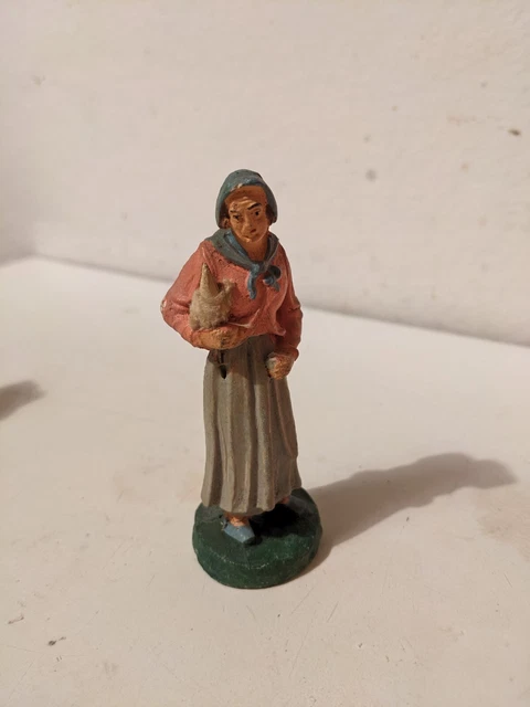 Confalonieri Chialù Diorama presepe pastorelli accanto al fuoco 10 cm ca