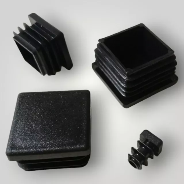 Square Plastic End Caps Blanking Plugs Box Section /Tube Inserts / Black