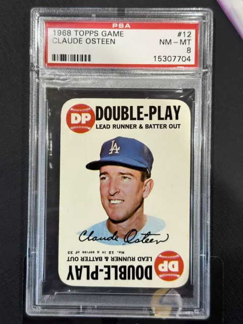 1968 Topps Game #12 Claude Osteen Dodgers Psa 8 Nm-Mt Set Break