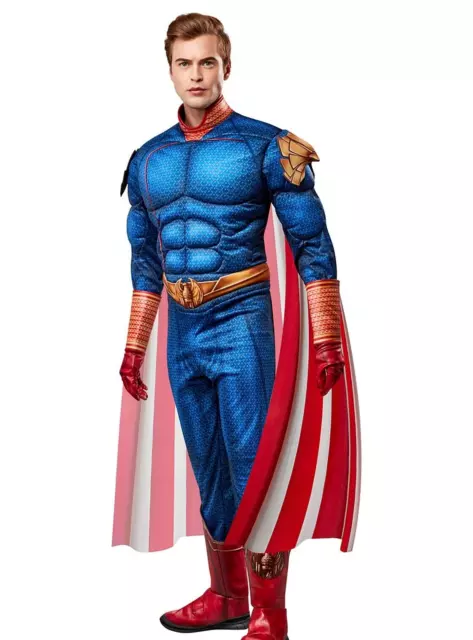 Adult The Boys Homelander Superhero Deluxe Jumpsuit Costume SIZE L (with defect)
