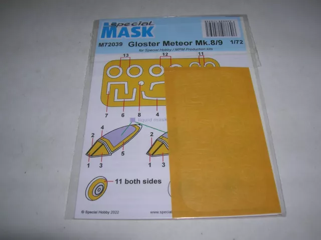 Special Hobby Mask Gloster Meteor Mk.8/9 for Special Hobby/MPM Kits 1:72 M72039 2