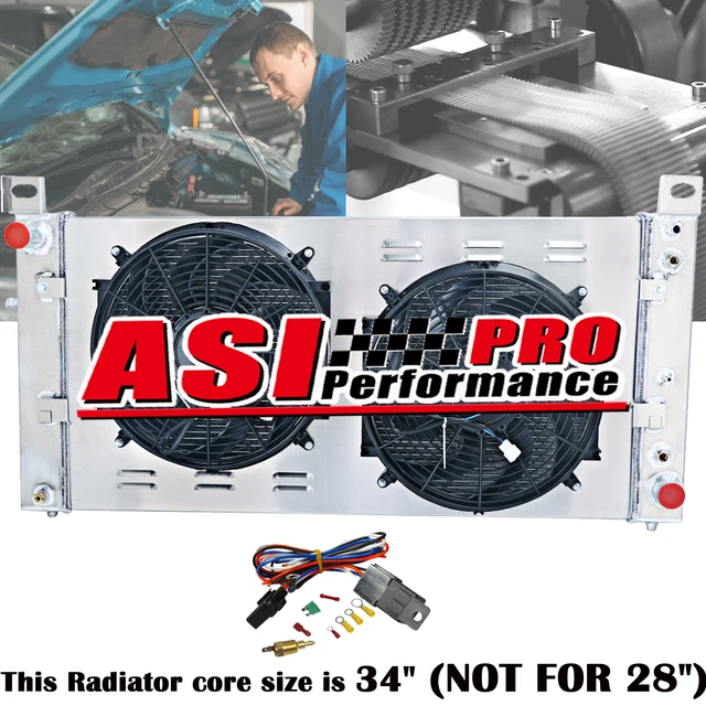 ALUMINUM RADIATOR+SHROUD FAN+RELAY Fit 19992014 Chevy Silverado 1500