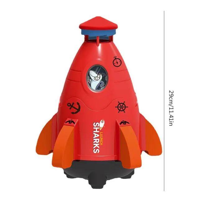 Space Rocket Sprinklers Rotating Water Powered Launcher Summer Fun Toys (Red) 3