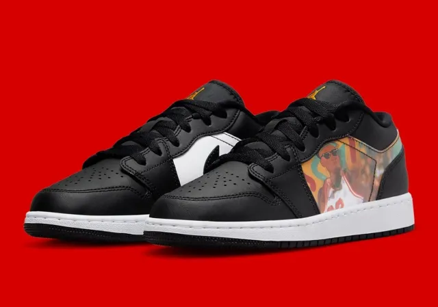 Nike Air Jordan 1 Low Hologram Sneakers Black/White Size GS 6Y Brand New Rare✅